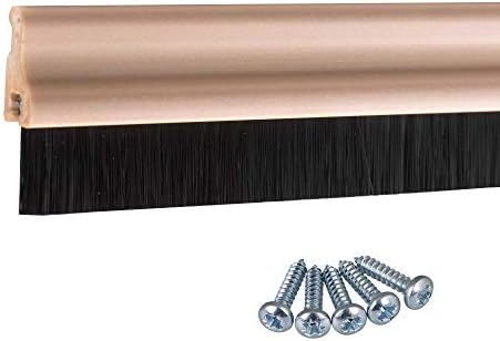 Door Bottom Brush Strip Draught Excluder Sweep Seal 5 Pack Wood Effect PVC - Can Be Painted