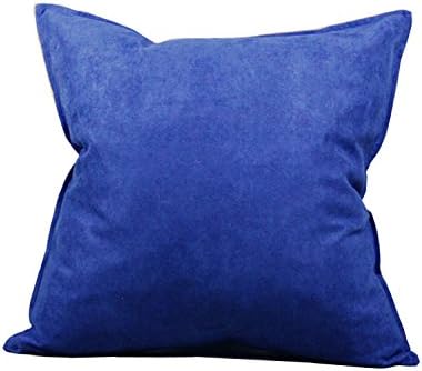 Selcet Solid Color Soft Faux Suede Decorative Square Throw Pillow Cover Cushion Cover for Couch Home Sofa Car 18 x 18 Inch Navy