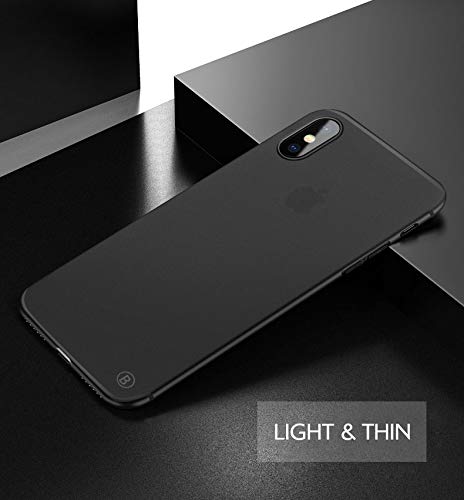 Slim iPhone Xs Max Case, Black iPhone Xs Max Case 0.35MM, iPhone Protective Case and Screen Potector, Thin iPhone Xs Max Shock-Proof Case [Support Wireless Charging] PP Matte iPhone Case, 6.5\