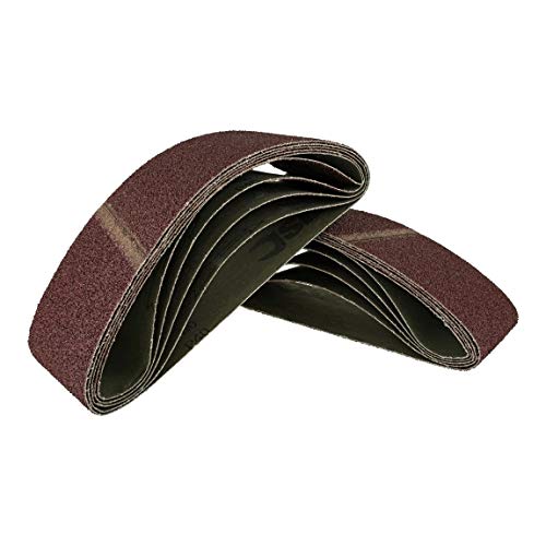 Pack of 50 Fabric Sanding Belts Mixed 75 x 533 for Belt Sanders - 5 Grits Each 10 x K40/60/80/120/180 / Sandpaper / Sanding Mix / Sanding Belts