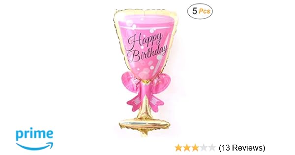 Amazon Com Simple Polymer 36 Happy Birthday Wine Glasses