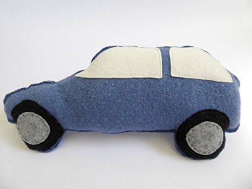 Car Soft Toy, Cashmere Car Pillow, Blue Car.
