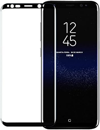 Galaxy S8 High definition Screen Protector, Super protection S8 Premium [3D Curved] [Case Friendly] [Anti-Scratch] 9H Hardness Tempered Glass Film Screen Protector for Samsung Galaxy S8 (Black)