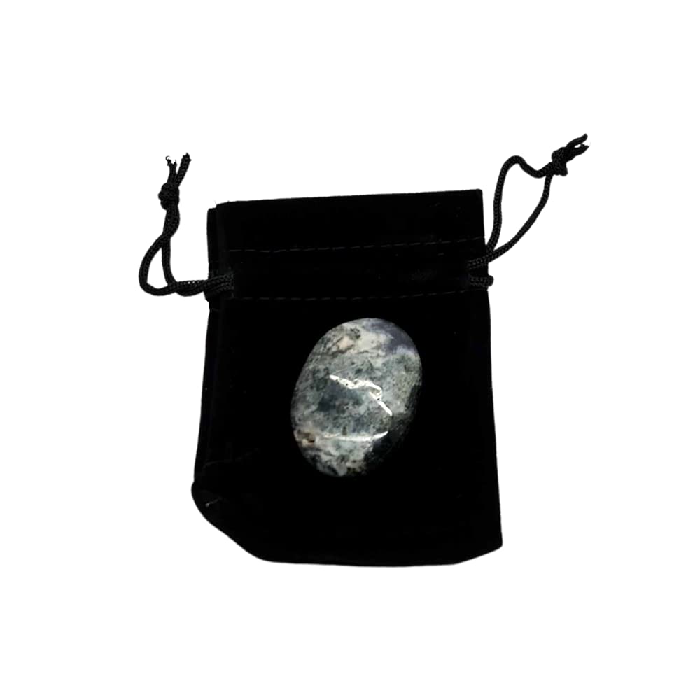 VIE Naturals Worry Thumb Stone, Moss Agate