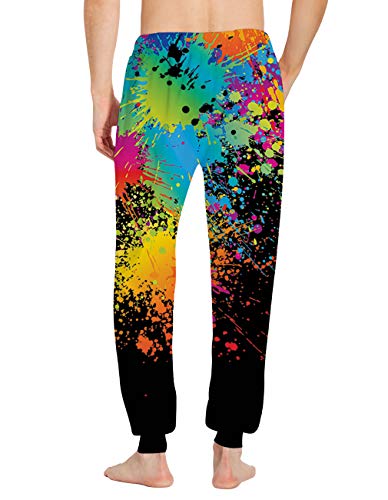Belovecol Colorful Graphic Jogger Pants for Mens Womens 3D Printed Active Baggy Sweatpants Casual Drawstring Novelty Track Trousers M