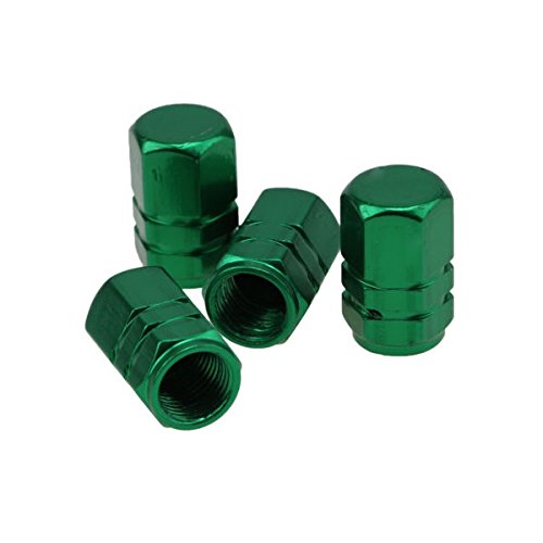 Buy 4x Green Valve Stem Tire Caps Covers Chromies Metal Universal Shiny Car/Truck Online at
