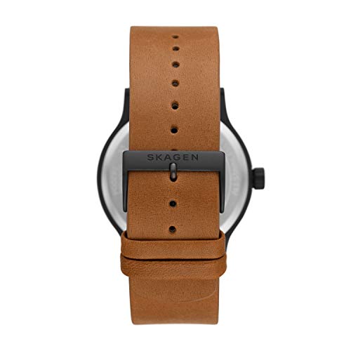 Skagen-Mens-Stainless-Steel-Quartz-Watch-with-Leather-Strap-Brown-20-Model-SKW6680