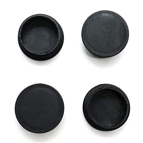 IDS 8Pcs 2" OD Round Black Plastic Tubing Plug Tube End Cap for Furniture Exercise Equipment and More