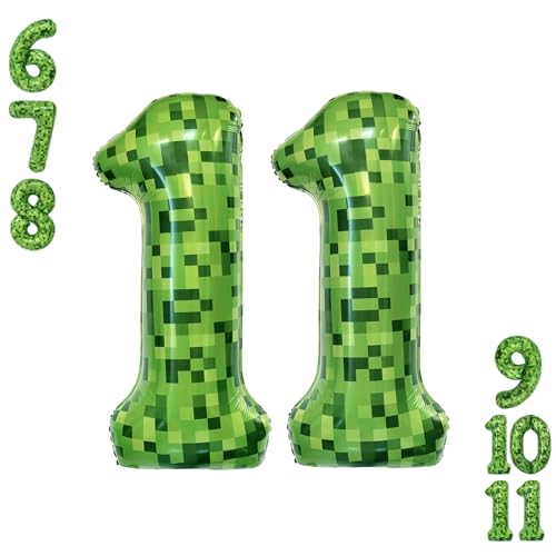 Video Game Number 11 Balloon Different shades of Green Number Balloons for Game Birthday Decorations, Pixel Game Party Supplies 11 Number Balloon at Amazon
