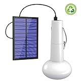 [Upgraded] Solar Powered LED Light Bulb - i-FSK Rechargeable Emergency Solar Lamp with rotable plug- in solar panel,S-120LM, Portable &Waterproof for Indoor Outdoor Barn Camping Hiking Home& Reading