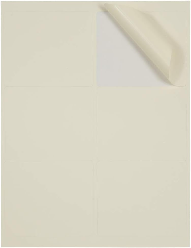 JAM PAPER Shipping Address Labels - Large - 3 1/3 x 4 - Ivory - 120/Pack : Office Products