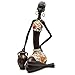 Novelty Statue African Figurine Sculpture Colorful Dress Sitting Lady Figurine Vase - Best Décor Collectible Art Piece 10.5