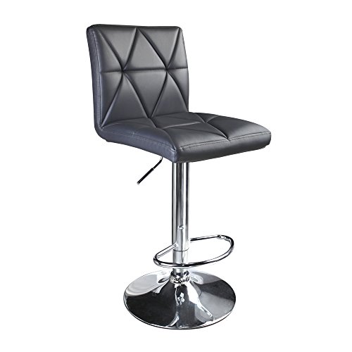 Leader Accessories Modern Swivel Grey Bar Stool Diagonal Line