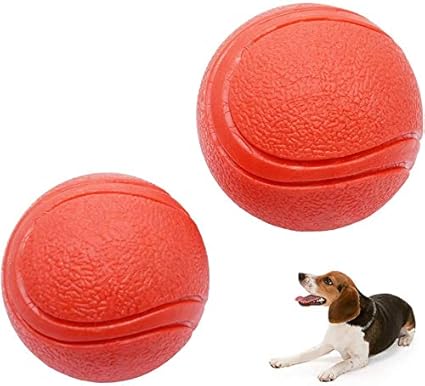 2-Pack Solid Rubber Dog Balls 