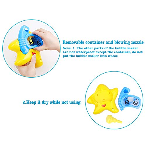 Baby Bath Toys Bubble Machine Bathtub Toys Starfish Bubble Maker for Toddler Kids 6-12 Months 1 2 3 4 5 6 Years Old Boys Girls Make Happy Bubble Bath Time Gift Choice
