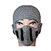 Knight Helmet Hat Knitted Hat Winter Hat Men's Wool Cap (Gray + Black Side)