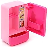 Mini Fridge Appliances - perfect, little pink refrigerator appliance for 3+ girls - Parts of the fridge include a light, movable door and shift able shelf with a pull out freezer drawer