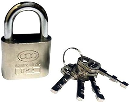 Square Double Locking System with 4 keys Hard Stainless Steel Imported Lock