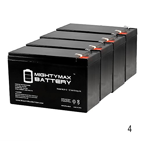 12V 9AH Replacement Battery for APC BACK-UPS 600 BN600 - 4 Pack - Mighty Max Battery brand product