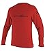 O'Neill Wetsuits Men's Standard O'Neill Basic Skins UPF 50+ Long Sleeve Sun Shirt, Red, Large