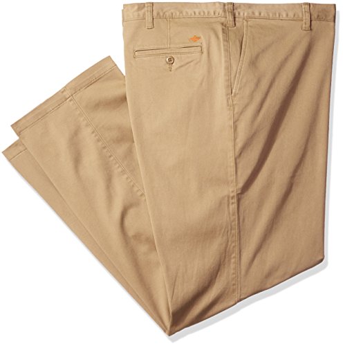Dockers Men's Big and Tall Washed Khaki Flat Front Pant, New British Khaki  (Stretch), 44W x 29L