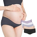 Intimate Portal Under The Bump Cotton Maternity Pregnancy Panties Pack 5-PK Black Soft Gray Beige Heather Gray Purple L