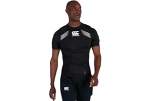 Canterbury Adult Unisex Pro Protection Rugby Vest | Protect Chest & Shoulders | Breathable | Lightweight and Flexible Protective Vest, Black/Whte/Silver, XL