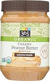 365 Everyday Value, Organic Creamy Peanut Butter, Unsweetened, 28 oz