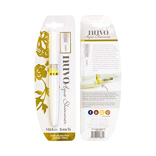 Tonic Studios Nuvo Aqua Flow Shimmer Brush Tip Pen Bundle - Glitter Gloss and Midas Touch - 2 Items