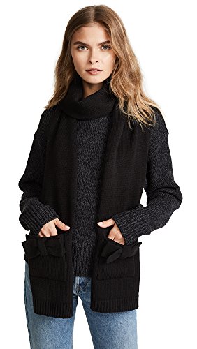 Kate Spade New York Womens Half Bow Muffler Black One Size