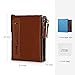 Mens Wallet, Minimalist Vintage Cowhide Leather Wallet With Coin Zipper Pocket (Brown)