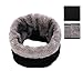 EPEIUS Kids Girls/Boys Winter Knitted Infinity Scarf Children Warm Soft Polar Fleece Neck Warmer,Black,One Size