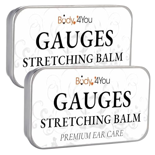 BodyJ4You Ear Stretching Balm - Ear Butter for Guages Earlobe Stretching Cream - Jojoba Wax Castor Oil All Natural Solution - Pure Unrefined Vegan Care for Body Piercing - 0.35 oz