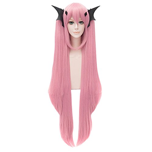 Seraph of the End krul Tepes Cosplay Costume Wig Anime Long Straight Pink Hair