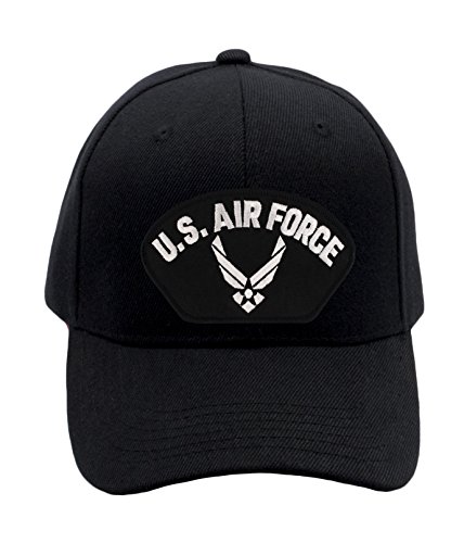 Patchtown US Air Force Hat/Ballcap (Black) Adjustable One Size Fits Most