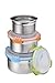 Bruntmor Trio Nesting 18/8 Stainless Steel Food Containers With Snapping Seal Leak-Proof Lids. Square Shape Stainless Steel With Bpa-Free Locking Lids. Set Of 3-8 Oz/ 16 Oz/ 24 Oz