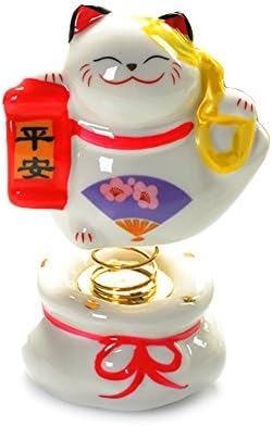 Tgfer New 3.5' Ceramic Maneki Neko Lucky Cat Car Interior Dashboard decoration Spring Cat Style Safety