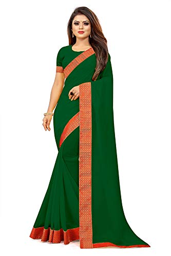 georgette with blouse piece Saree (Bigbens-206_ Green_ FS)