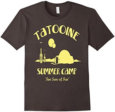 Men's Tatooine Summer Camp Tow Suns Of Fun T-Shirt Large Asphalt
