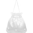 thumbnail image 2 of White Satin Wedding Money Bag With Pearl & Flower Decor - 8-Inch Bridal Purse 2 of 13