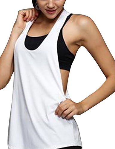 TeeDoc Women Basic Open Side Loose Low V Neck Racerback Sport Tank Top
