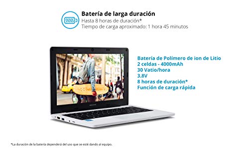 MEDION-Classmate-E11201-Ordenador-portatil-para-educacion-de-116-HD-Intel-Celeron-N3450-4GB-de-RAM-64GB-eMMC-Intel-HD-Graphics-Windows-10-Pro-Academic-Color-Blanco-Teclado-Qwerty-Espanol