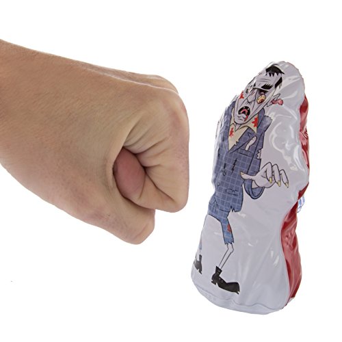 Running Press Whack-A-Zombie Fun Inflatable Mini Desktop Stress Toy & Book Bop Finger Punching Bag
