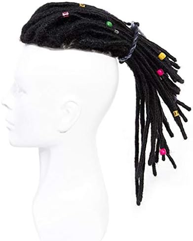 Mens Faux Loc Wig Whole Lace Wig/100% Real Person Hair/Men's Fashion Charm Wig,Darkbrown,40cm