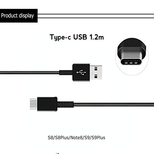 Adaptive Fast Wall Charger Adapter with USB Type C to A Cable Cord Compatible Samsung Galaxy S10 / S9 / S9+ / S8 / S8 Plus/Active/Note 8 / Note 9 and More