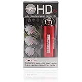 EarPeace HD Concert Ear Plugs - High Fidelity Hearing Protection for Music Festivals, DJs &amp; Musicians (Standard, Red Case)