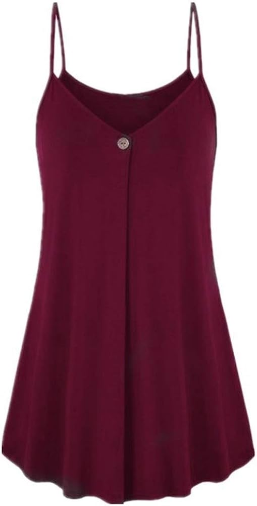 YANYUN 2020 Women Fashion Button Sleeveless Vest Top Summer Plus Size Wedding Party Beach Casual Sexy Tank Loose Cute Tshirt