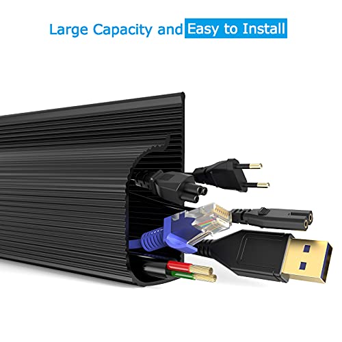 Delamu Cable Management Under Desk 4 Pack J Channel Cable Raceway, 62.