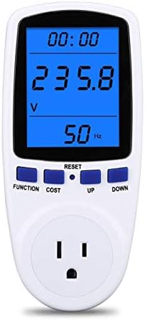 Upgraded Night Vision Power Meter Plug, Power Consumption Monitor Energy Voltage Amps Electricity Usage Monitor Digital LCD Display, Overload Protection, 7 Display Modes for Energy Saving, Watt Meter