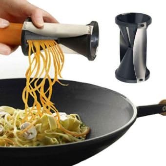Slicer Spiralizer Bundle 5-Blades, 50% Less Waste, Super Sharp Japanese Steel Blades, Julienne Veggies. Potato, Vegetables Carrots Spaghetti Slices by Cosi Fashion